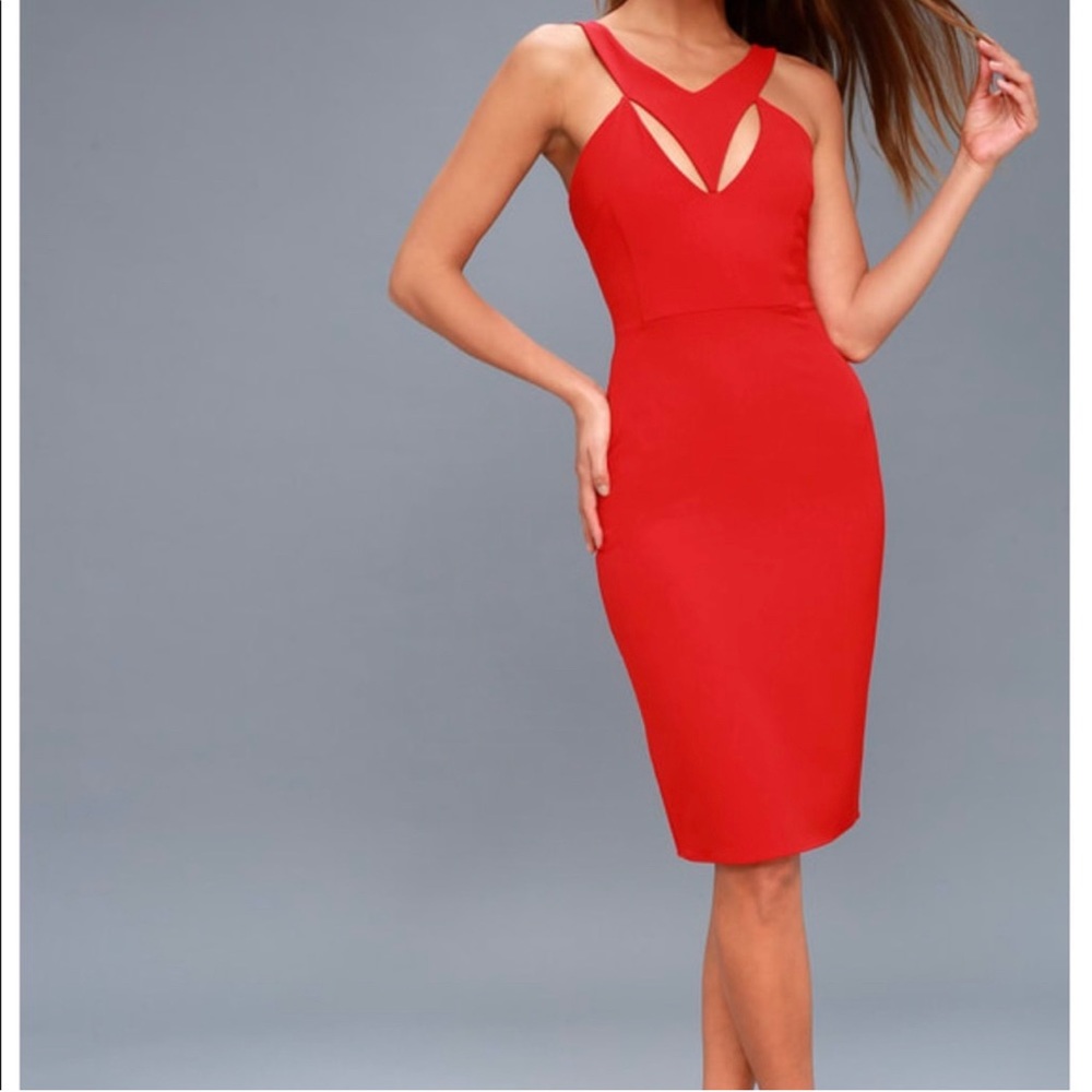 Lulu’s Red Midi Dress